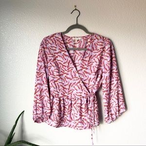 Cedar & Gold Lavender Wrap Blouse